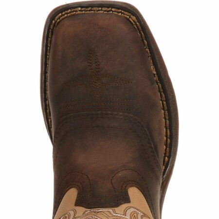 Durango Lil' Rebel by Big Kid Saddle Western Boot, BROWN/TAN, M, Size 3.5 DBT0118